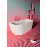 Half vrijstaand bad Juul wit mat