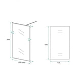 Inloopdouche Olivia 120x200cm Helder Glas Mat Zwart Raamwerk