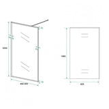 Inloopdouche Olivia 90x200cm Helder Glas Mat Zwart Raamwerk