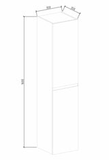 Kolomkast Tieme mat eiken 160x35x35cm