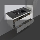 Kwartsteen wastafel Tieme 100cm zwart zonder kraangat