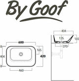 Mees design waskom rechthoek mat blauw