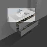 Mineraalmarmer wastafel Tieme wit 100 cm met kraangat