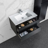 Onderkast badkamermeubel Tieme mat zwart 80x50x48cm