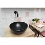 Waskom keramiek mat zwart 38x38x15cm