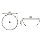 Waskom keramiek mat zwart 40x40x13.5cm