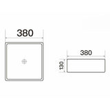 Waskom keramiek wit 38x38x13cm