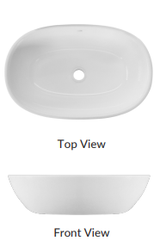 Waskom Ruby Solid Surface White Matt 55,5x36x14,5cm