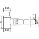 Wastafel sifon mat Zwart