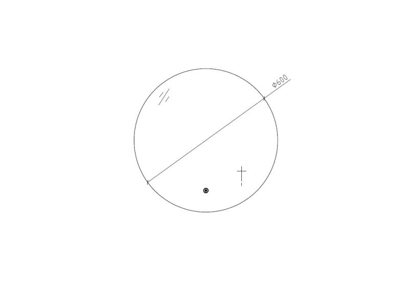 Badkamerspiegel 60cm LED, touch knop, anti-condens
