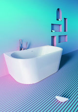 Half vrijstaand bad Juul wit glans