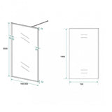 Inloopdouche Olivia 80x200cm Helder Glas Mat Zwart Raamwerk