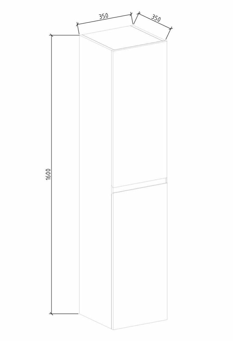 Kolomkast Tieme mat eiken 160x35x35cm