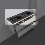 Kwartsteen wastafel Tieme 120cm zwart zonder kraangat