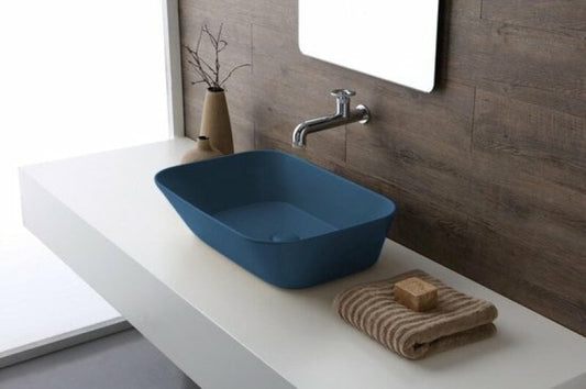 Mees design waskom rechthoek mat blauw