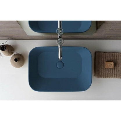Mees design waskom rechthoek mat blauw