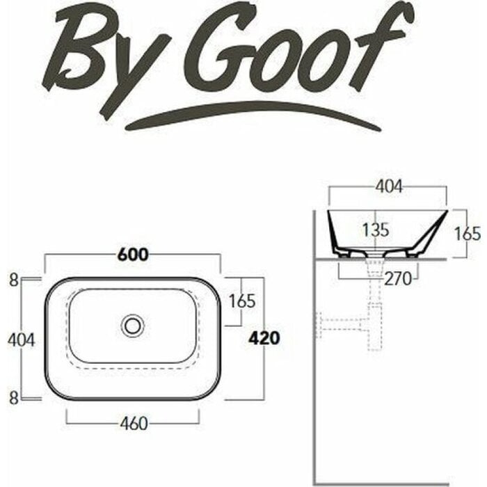 Mees design waskom rechthoek mat blauw
