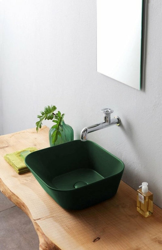 Mees design waskom vierkant mat groen