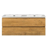 Mineraalmarmer wastafel Tieme 120cm wit zonder kraangat