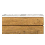 Mineraalmarmer wastafel Tieme 120cm wit zonder kraangat