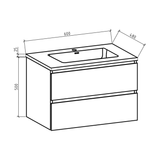 Onderkast badkamermeubel Tieme hoogglans wit 60x50x48cm