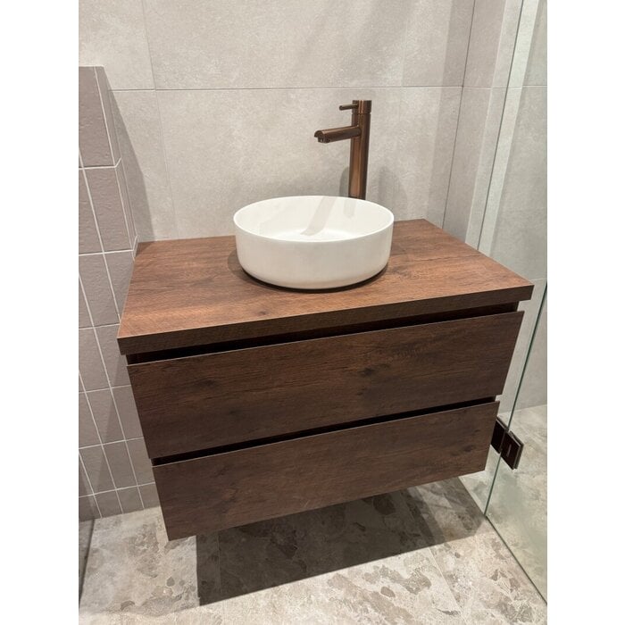 Onderkast badkamermeubel Tieme mat donker eiken 80x50x48cm