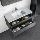 Onderkast badkamermeubel Tieme mat zwart 100x50x48cm