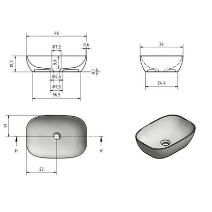 Solid surface waskom Maud beige