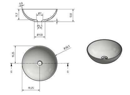 Solid surface waskom Sanne greige EXT