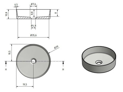 Solid surface waskom Tess goud EXT