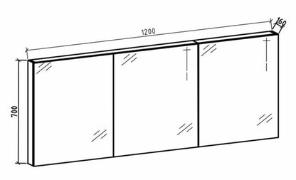 Spiegelkast Tieme mat eiken 120x70x16cm