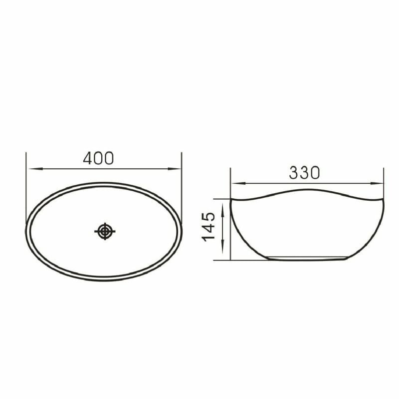 Waskom keramiek mat zwart 40x33x14.5cm