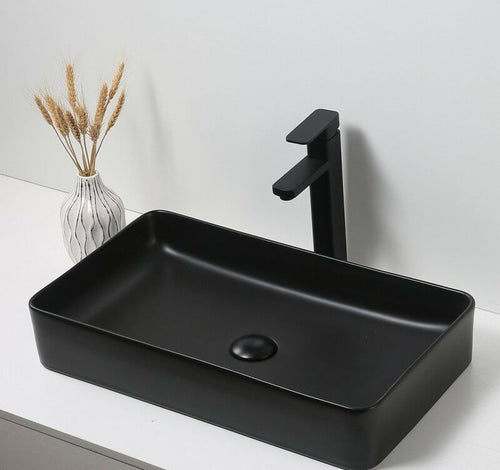 Waskom keramiek mat zwart 60x34x11cm
