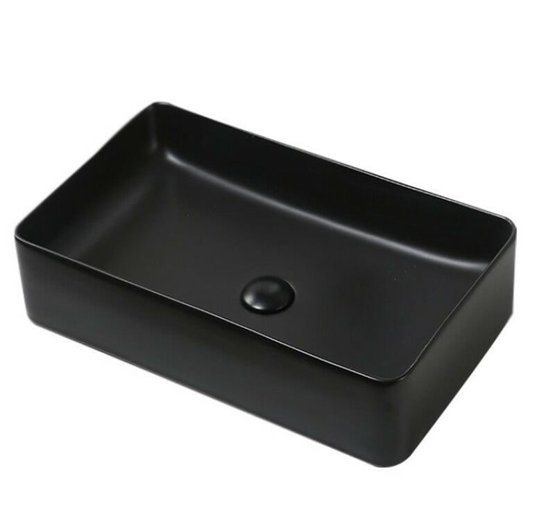 Waskom keramiek mat zwart 60x34x11cm