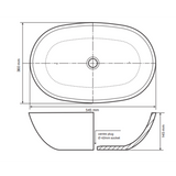 Waskom Ruby Solid Surface White Matt 55,5x36x14,5cm