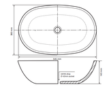 Waskom Ruby Solid Surface White Matt 55,5x36x14,5cm
