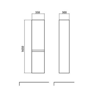 Kolomkast Finn 165cm licht eiken